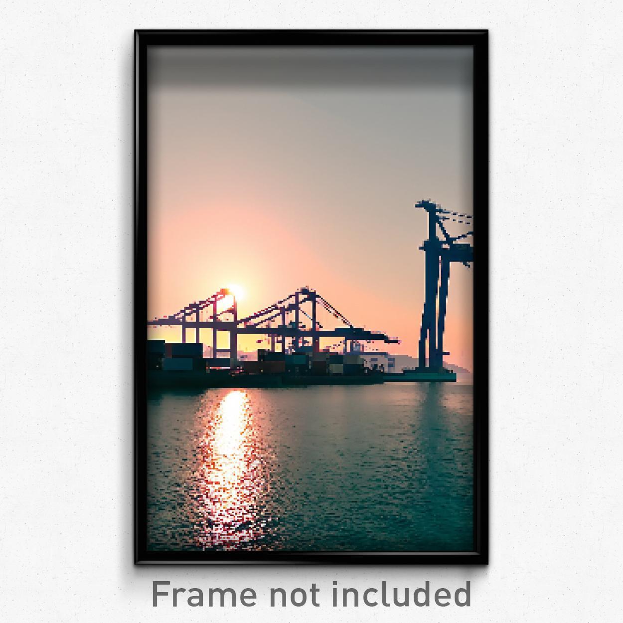 8 Bit Psychedelic Pixel Art Poster - Standard Port Video Game Print