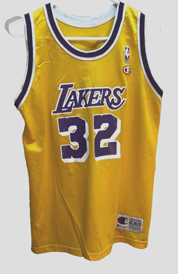 Camiseta amarilla XL L.A. Lakers E. Magic Johnson #32 campeón de la NBA vintage años 90 para niños Foto 2 de 2
