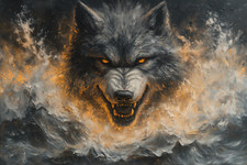 Halloween Werewolf Oil Painting Wall Art Print Canvas Artprint Home Decor