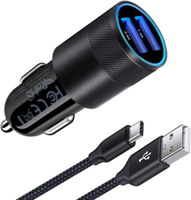 ZigarettenanzüNder Usb LadegeräT, Ailkin 3.4A 2-Port Kfz Schwarz
