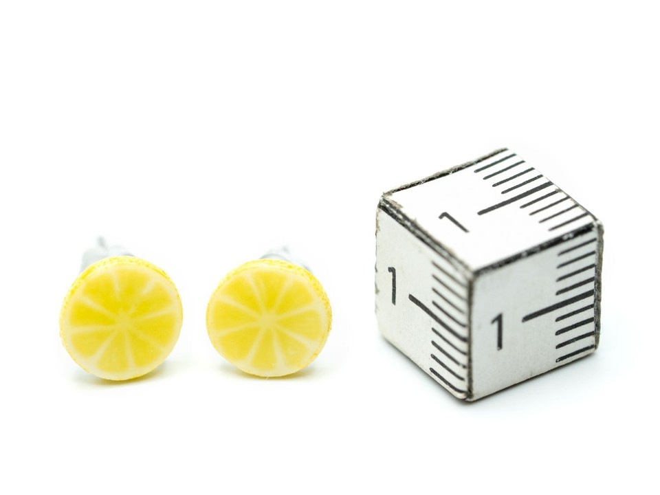 Miniblings Zitrone Ohrstecker 6mm - Handmade Frucht Ohrschmuck