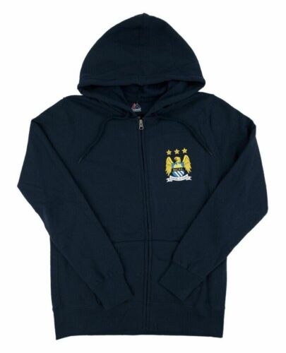 Majestic Manchester City F.C Navy Zip Fleece Hoodie EPL Soccer Womens Large NEW! - Picture 1 of 2