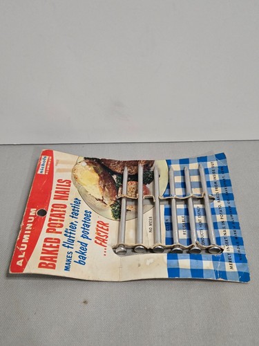 Aluminum Baked Potato Nails Spud Spike Baking Cooking Set of 6 Vintage Nichols - Imagen 3 de 3