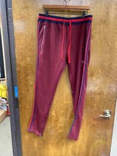 Men NWT "Karter Collection" burgundy/red/blue , pockets sweatpants .Size XL