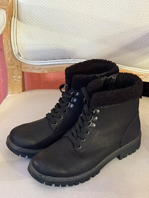 Cliffs By White Mountain Women's Miles Black Short Boot Lace Up Size 11