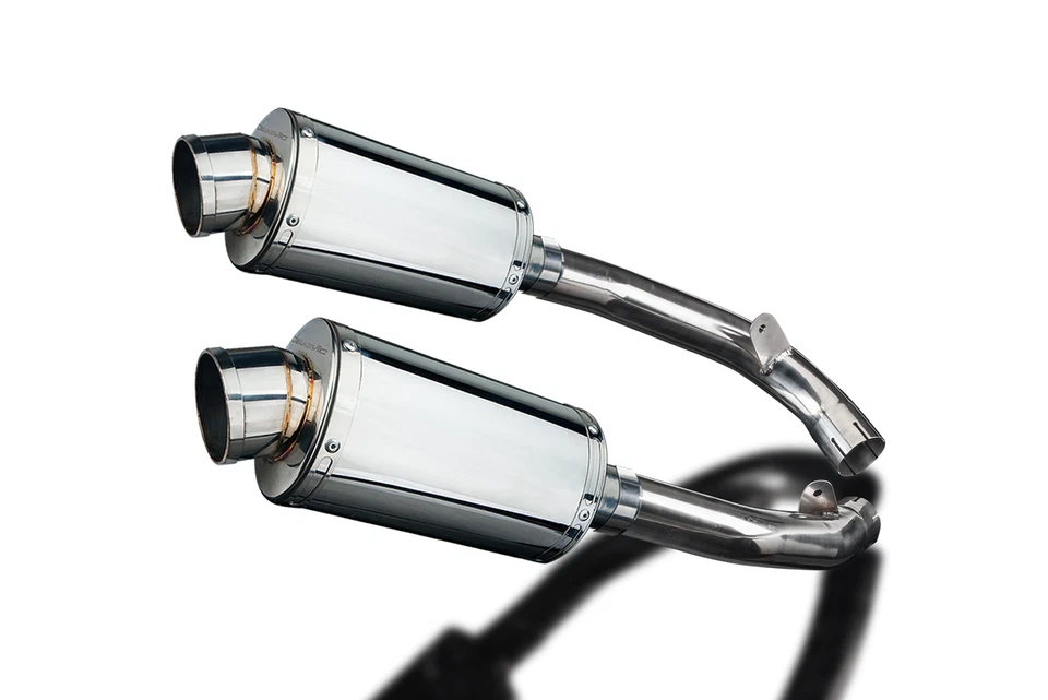 Kit silenciador escape acero inoxidable ovalado 9" Honda RVT1000R 2000-2001 Delkevic Slip On Foto 2 de 4