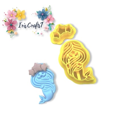 Meerjungfrau Polymer Clay Cutter | 3D-gedrucktes Tonwerkzeug | IrisCrafts7 UK