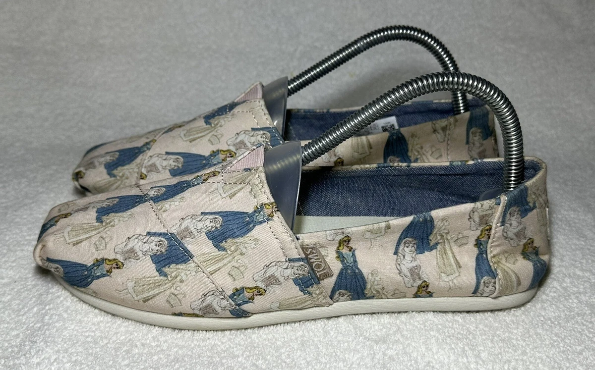 Toms x Disney Women s Slip On Shoes Classics Sleeping Beauty Pink Size 8
