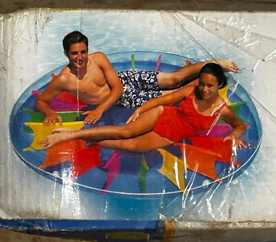 Vtg Y2K INTEX The Wet Set Intex 2002 Float INFLATABLE Color Wheel Fun Island 72 