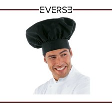 Cappello nero cuoco ISACCO 075001  poliestere cotone chef cucina pizzaiolo