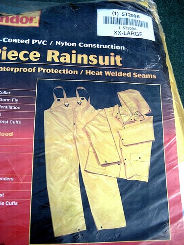 New Condor 3 PIECE RAINSUIT: Rain Coat Detachable Hood Overalls 5T209A XX-LARGE - Picture 3 of 12