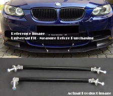 Black 9.5" Bumper Lip Diffuser Splitter Spoiler Support Rod Bar for Subaru Mazd