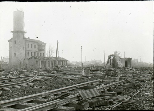LAON - La Gare Détruite Guerre Aisne - Verre Positif 10 x 8,5