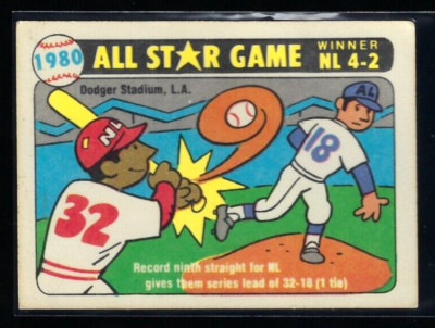 1981 Fleer Laughlin ALL STAR Game - 1980 - NL wins 4-2
