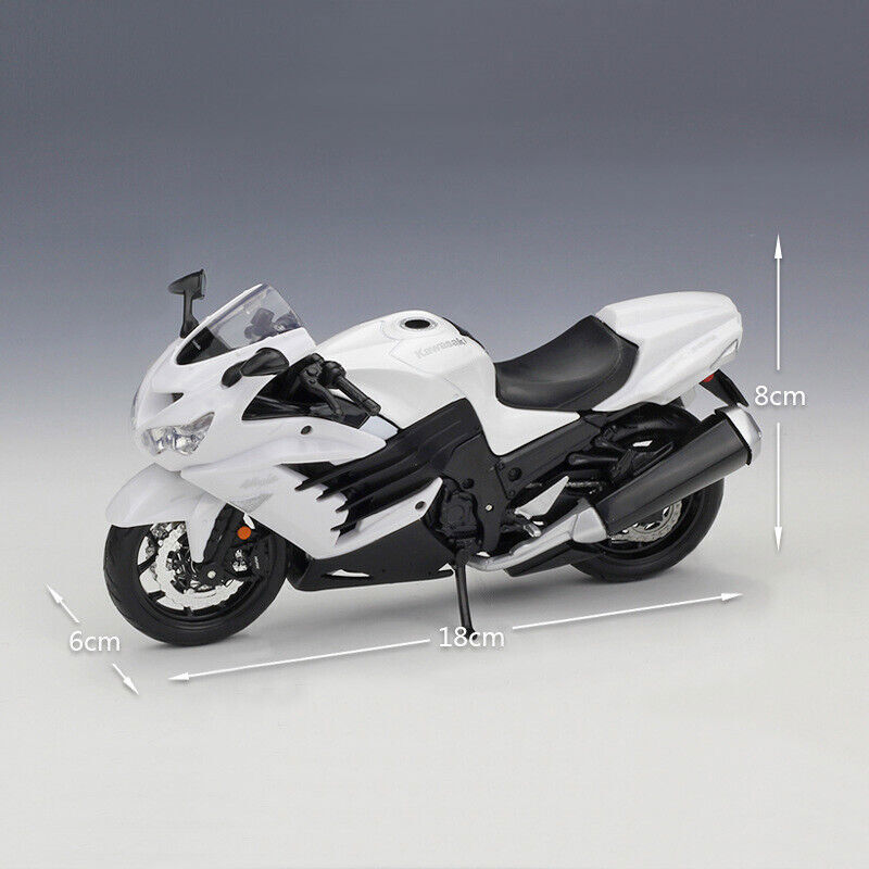 Maisto 1:12 Kawasaki Ninja ZX-14R White Diecast Motorcycle
