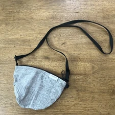 Cote & Ciel Orba Creased Crossbody Bag Gray & Black Nylon Papery Feel