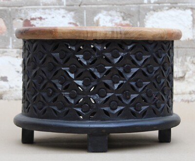 Handmade Wooden Lattice Coffee Table Indian Tea Ceremony Round Outdoor Table