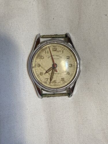 40s WW2 Military Style Watch Swank One Jeweled Swiss Made Parts Or Repair