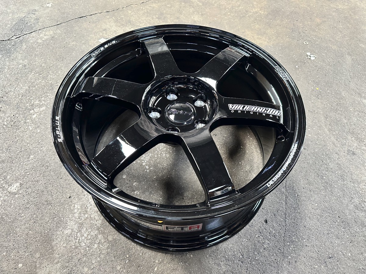 New 18x8.5J AOW TE37 SAGA BLACK (4 Wheel) 5x112 Fit Mercedes Audi