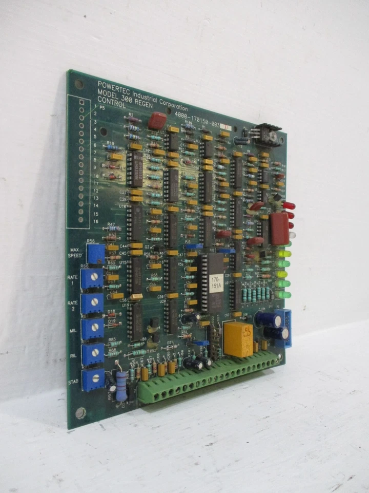 Powertec 4000-170150-003 Rev D Model 300 Regen Control Board Card PCB PLC - Image 3 of 4