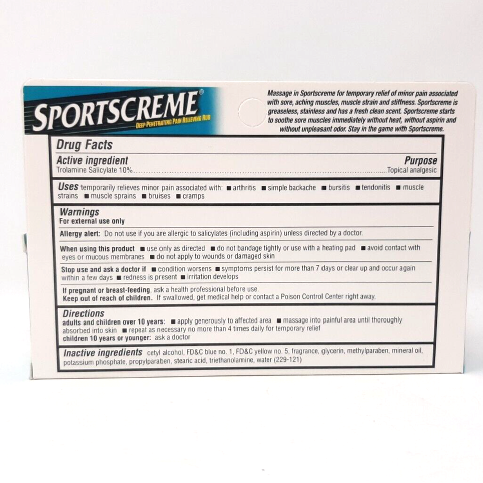 FRESH Sportscreme Deep Pain Relieving Rub 3oz 9/24