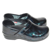 Sanita Aurora Professional Danish Clogs Shoes Green Purple Nurse Sz EU 39 US 8.5