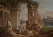 high quality oil painting handpainted on canvas "Classical Ruins"