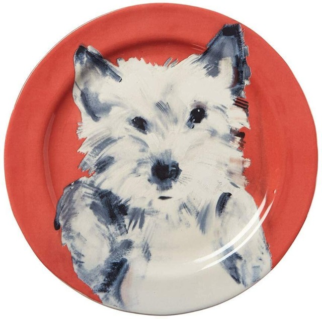 Anthropologie SALLY MUIR Dog a Day Stoneware Dessert Plate NWT Westie Red eBay