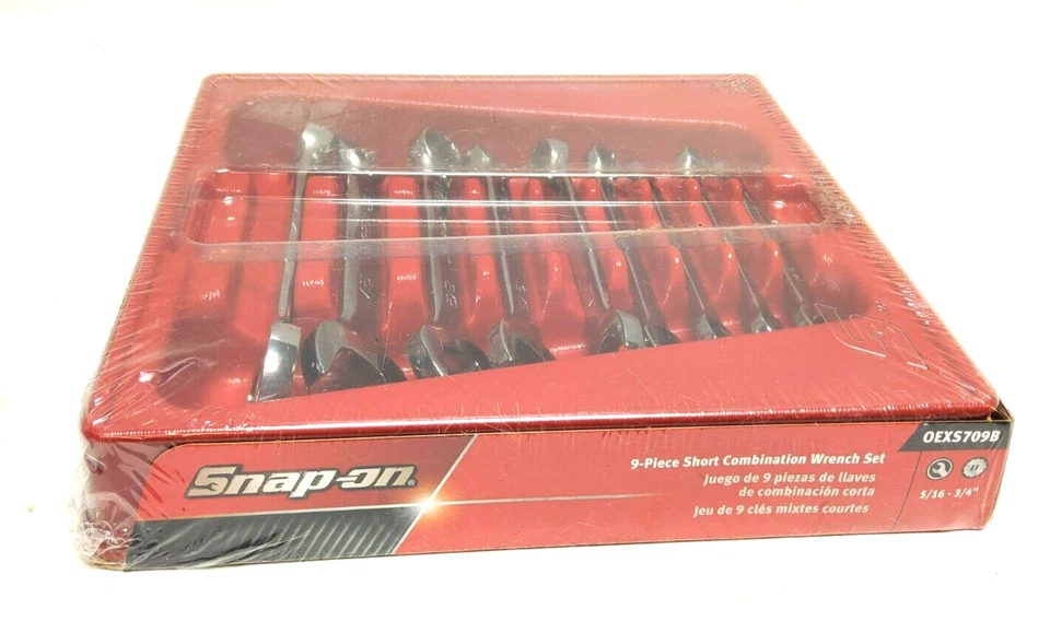New Snap-on™ 5/16" thru 3/4" 12-point box SHORT Combination Wrench SET OEXS709B - Image 3 of 4