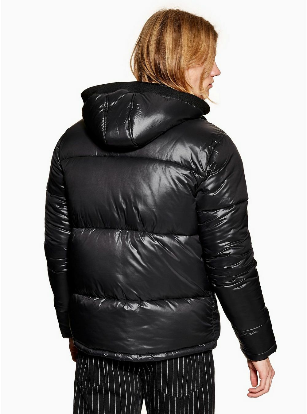 Topshop TOPMAN Black Puffer Jacket Size 