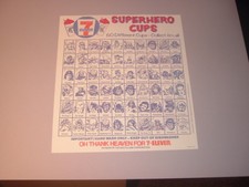 Lista de verificación Repro 1974 7-11 7 Once tazas de superhéroe Marvel Slurpee
