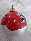 Vintage Plastic ROUND BALL 2" ORNAMENT Snowman & Christmas Tree Winter Design — photo 8