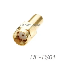 RP-SMA Male 50-Ohm Coaxial Termination Load, Brass Gold Plated , RF-ST01