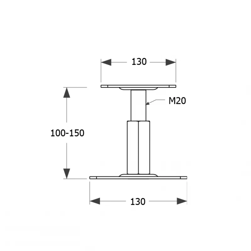 Heavy Duty Galvanised Adjustable 100-150mm Elevated Post Base Support - Image 3 of 4