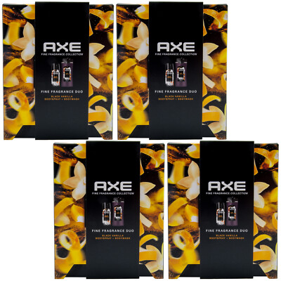 Axe Geschenkset Black Vanilla 4 Set`s = 4 x 150ml Bodyspray + 4 x 300ml Duschgel