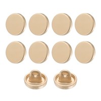 10 StüCk MetallknöPfe Zum NäHen,Rund,Flach,9Mm,Legierungsknopf,Mattgold