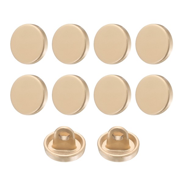 10 StüCk MetallknöPfe Zum NäHen,Rund,Flach,9Mm,Legierungsknopf,Mattgold-image