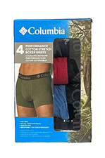 NIB Columbia Boxer Briefs Men  s 4-Pack Multicolor Performance Cotton Stretch