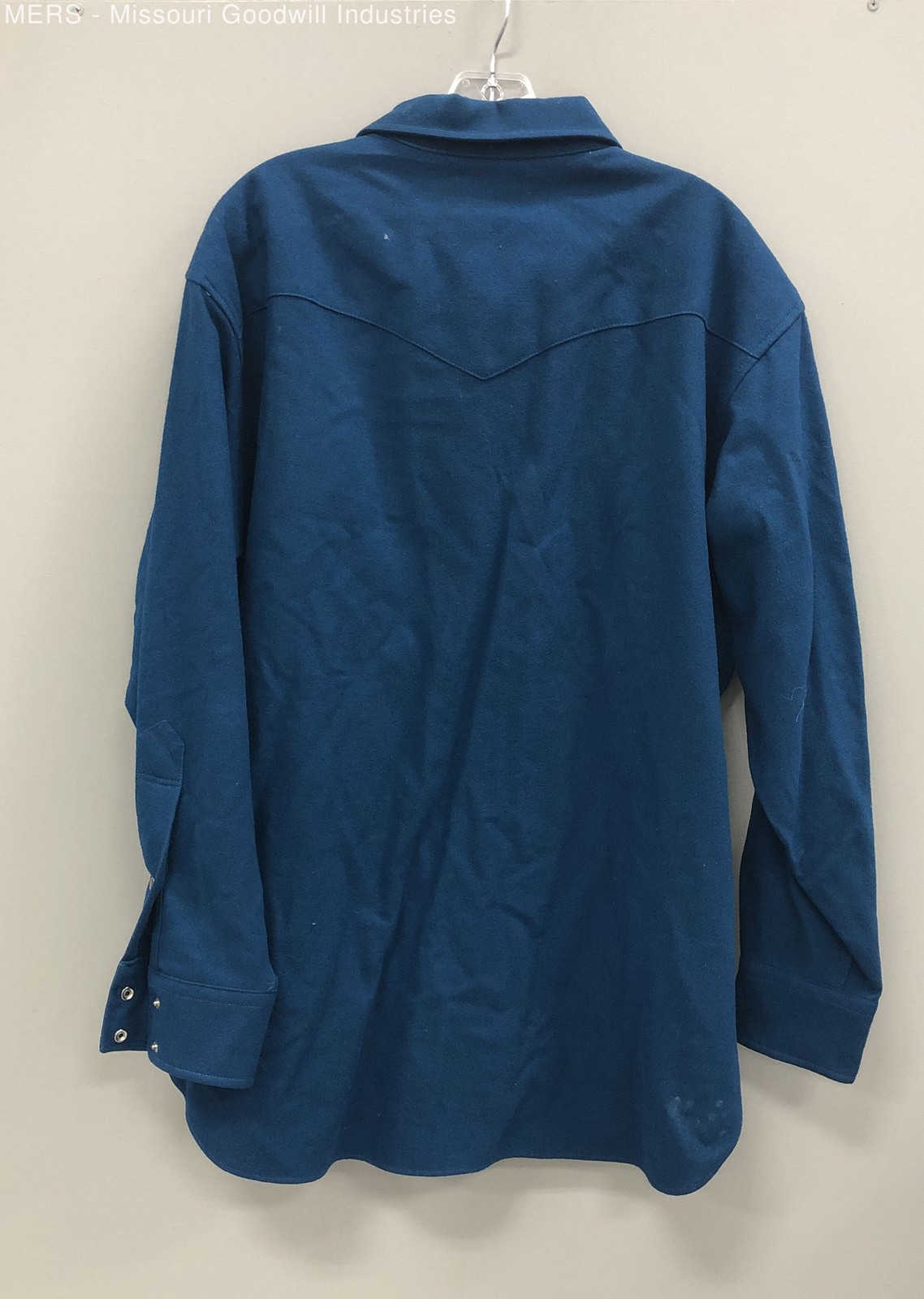 Pendleton Men Blue Solid Button-Down Flannel Shir… - image 2