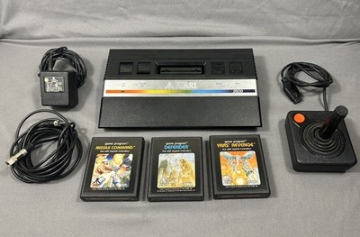 Atari 2600 Junior Console Bundle w/ Cables 3 Games & Controller Tested 