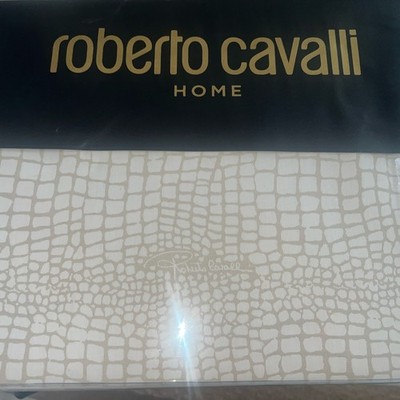 Roberto Cavalli King Duvet Set  New Cotton  Crocodile Beige/Gold