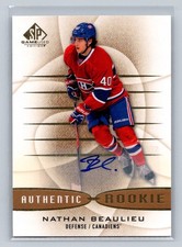 2013  SP Game Used #199 Nathan Beaulieu Autograph Rookie Montreal Canadiens