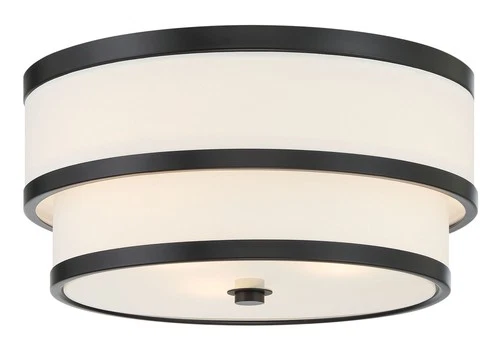 Minka Lavery 2444 Cascade 3 Light 15"W Flush Mount Drum Ceiling - Coal - Picture 1 of 8