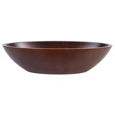 14.5 Inch Dark Brown Wood Oval Bowl, Rustic Decorative Centerpiece for Dry Po...