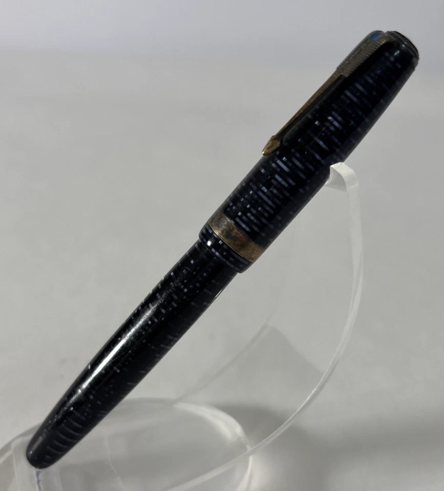 Pluma Estilográfica Parker Vacumatic Azul Diamante Azul Azul Perla Rayada Foto 2 de 4