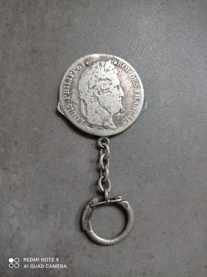 Pièce 5 Francs Argent LP 1836 En Format De Porte À Clé. Vendue En L'état - Photo 1/4