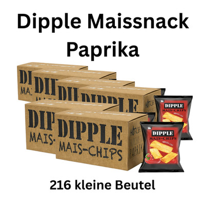 216x Dipple Mais Chips Paprika Mini Beutel einzeln verpackt Großpackung
