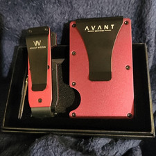 AVANT Men s Solid Wallet Money Clip, Red & Bl...