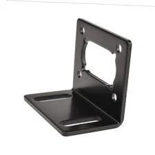 Black Motor Mounting Bracket with Screws, Alloy Steel L-Shape Fixed Seat, 31ZY