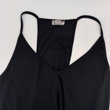 Free People Tank Top Womens L Black Intimately Ribbed V-Neck Racerback Relaxed